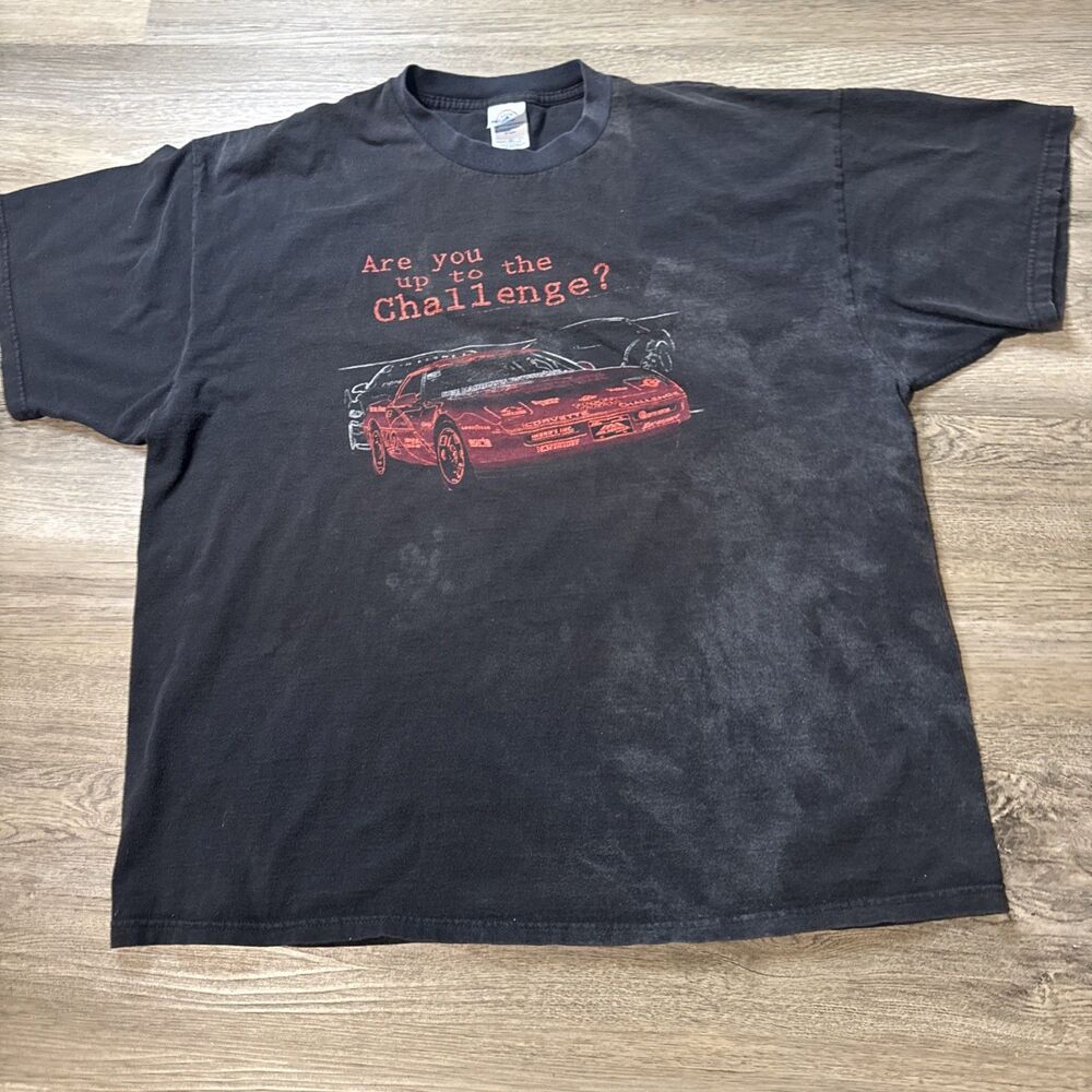 Men’s Vintage 2003 Y2K Racing Corvette Fun fest Car T-shirt Size XXL